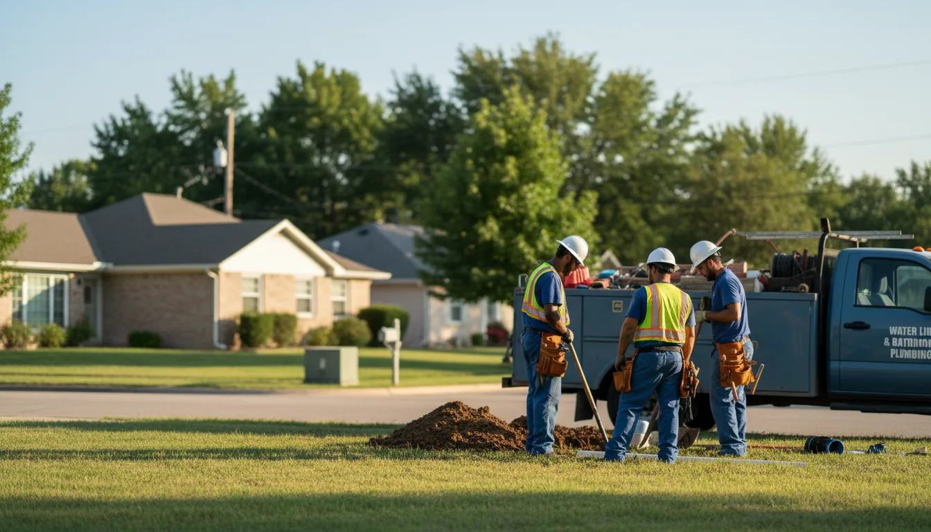 Residential water line and bathroom plumbing service in Savanna, OK